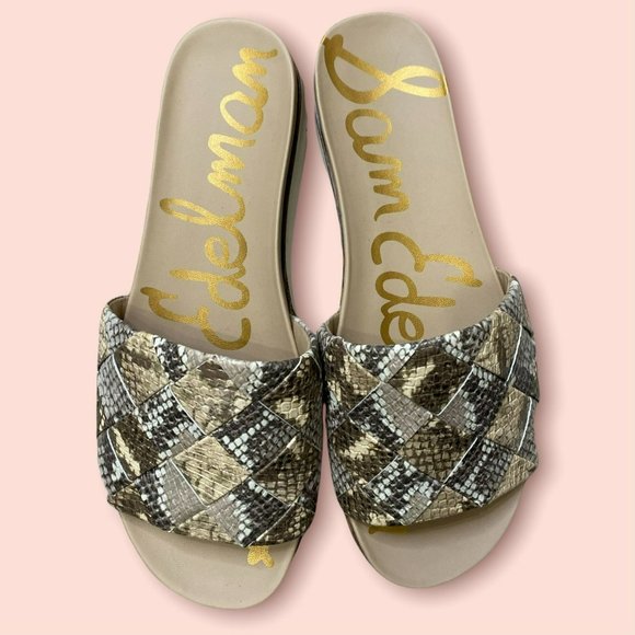 Sam Edelman Snake Print Sandals - Brown and Tan - Picture 2 of 4